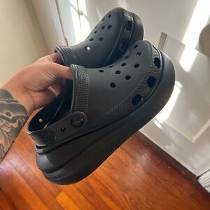 CROCS Black Platform Shoes